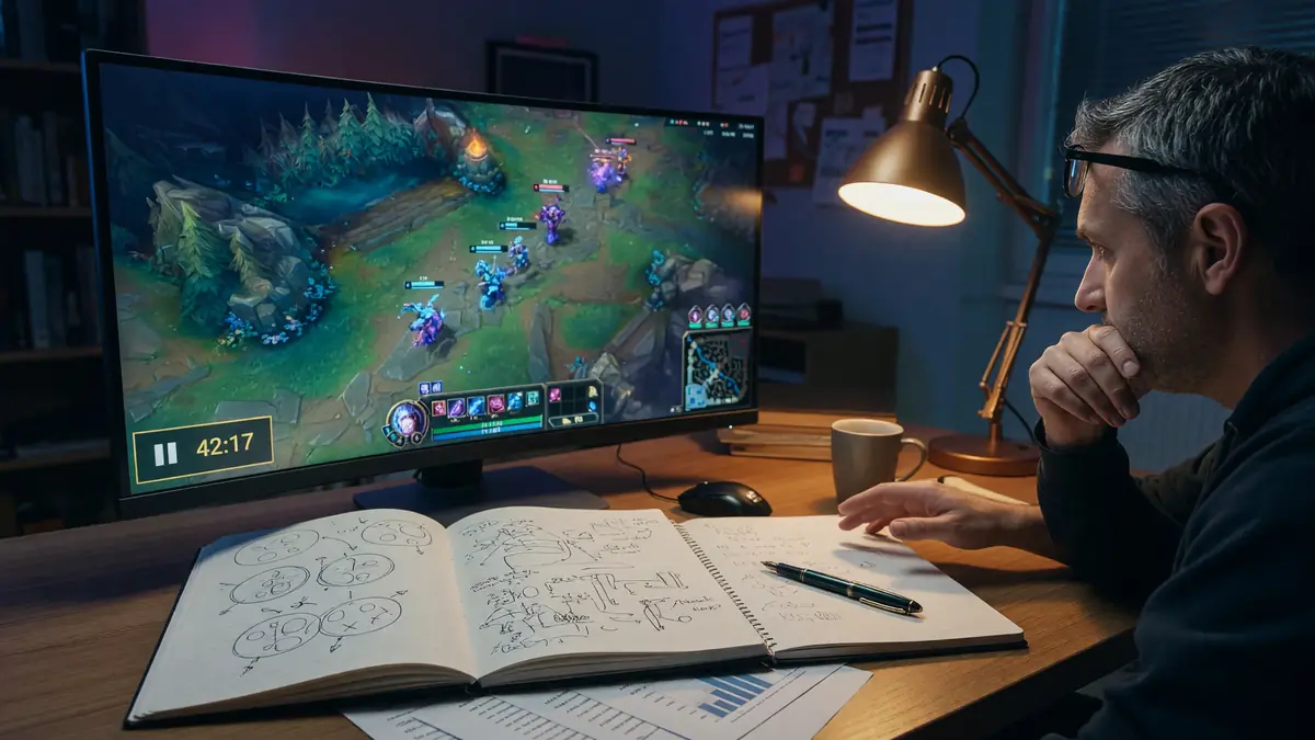 VOD study desk with multiple monitors