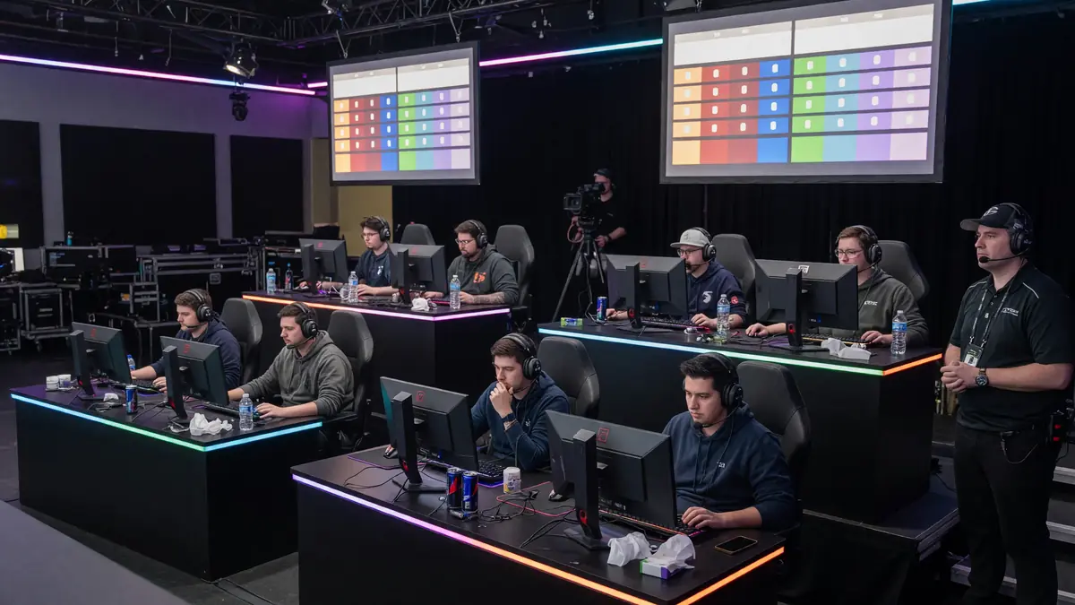 Group stage booths and crowd